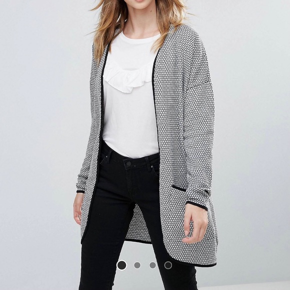 Only Sweaters - Black and White Duster Cardigan